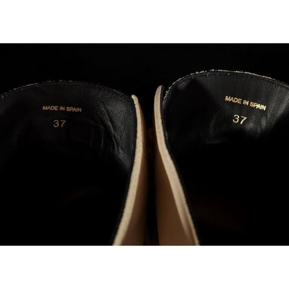 Paloma Bercelo Leather Comat Boots Size 37 US 7 Beige $370 - Picture 9 of 12